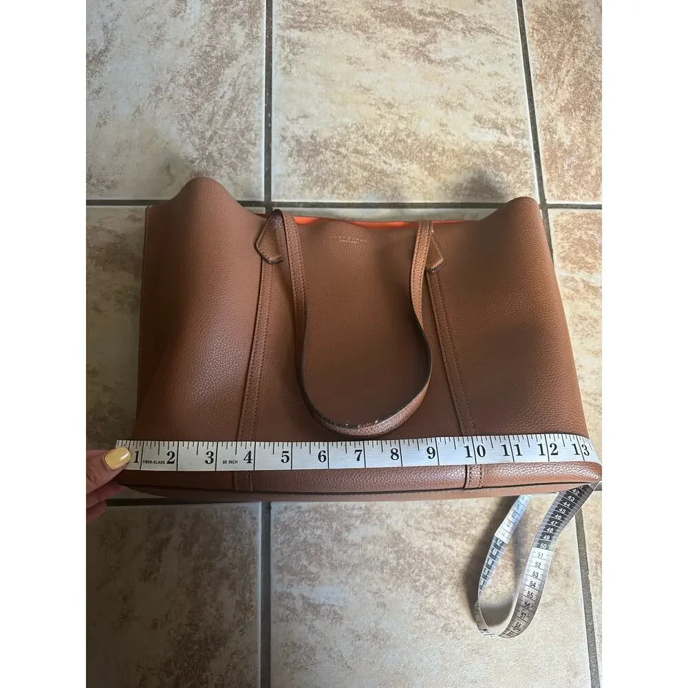Tory Burch Perry Triple Compartment Tote Bag‎ Light Umber Orange Interior